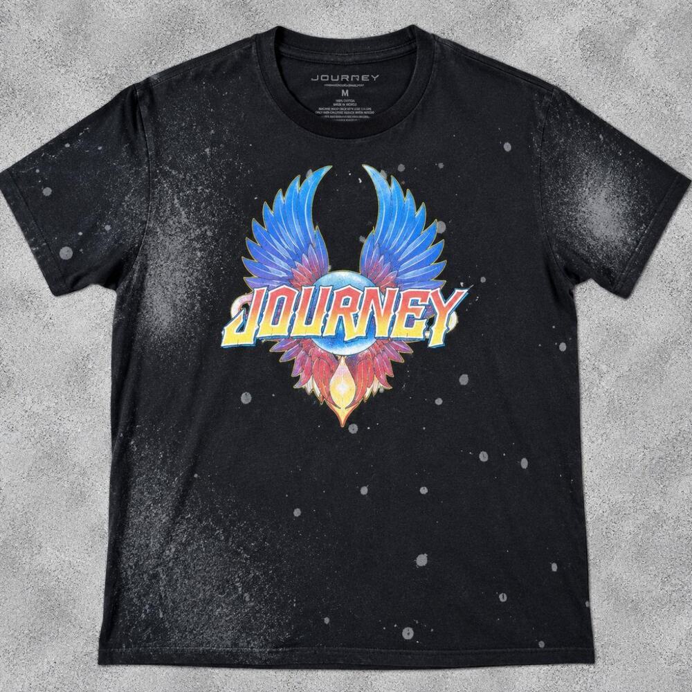 Journey Eagle Wings Black Distressed Rock Band T-Shirt